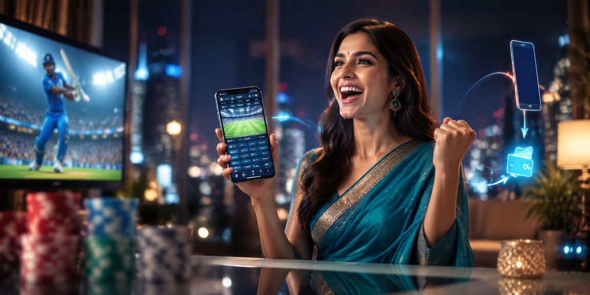 Player enjoying lottery games on mobile in Pune city environment